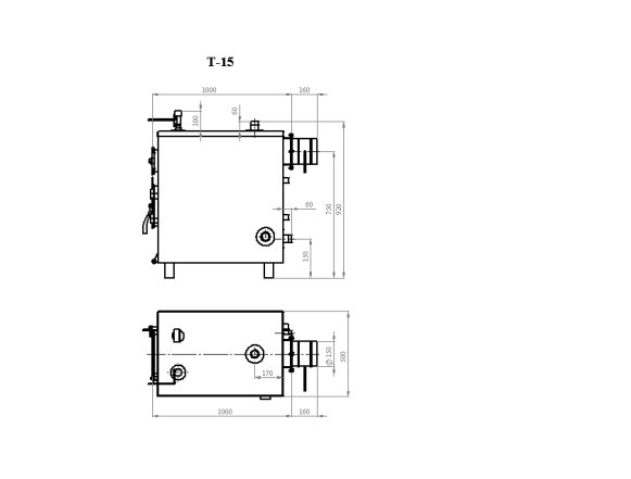 Напольный твердотопливный котел Траян Т-15-2КТ