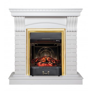 Каминокомплект RealFlame Jazz WT с очагом Majestic Lux Brass S