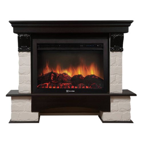 Каминокомплект Firelight Forte 30S с очагом Electrolux EFP/P-3020LS камень белый/шпон темный дуб — фото 1