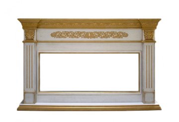 Портал Interflame Елизавета под очаг FreeSpace 40 LED FX QZ белый с золотой патиной