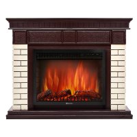 Каминокомплект Firelight Bricks 25 с очагом Electrolux EFP/P-2520LS камень бежевый/шпон темный дуб