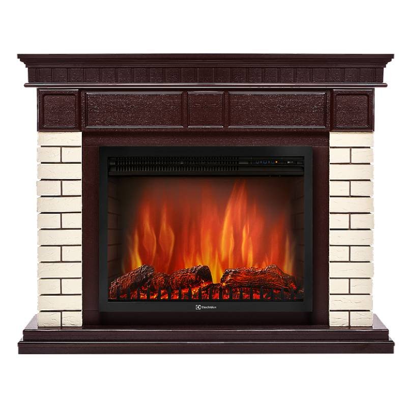 Каминокомплект Firelight Bricks 25 с очагом Electrolux EFP/P-2520LS камень бежевый/шпон темный дуб