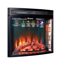 Каминокомплект Interflame Милетта с очагом Panoramic 28 LED FX бежевый с патиной