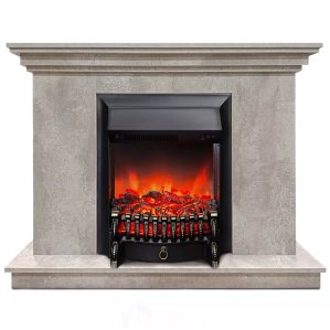Каминокомплект Хорошие Камины Марс с очагом RealFlame Fobos Lux Black цемент