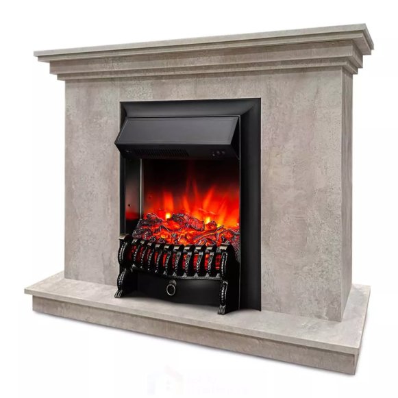 Каминокомплект Хорошие Камины Марс с очагом RealFlame Fobos Lux Black цемент