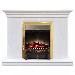 Каминокомплект Хорошие Камины Марс с очагом RealFlame Fobos Lux BR S белое дерево