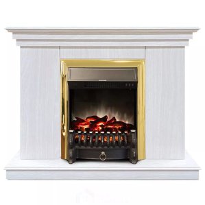 Каминокомплект Хорошие Камины Марс с очагом RealFlame Fobos Lux BR S белое дерево