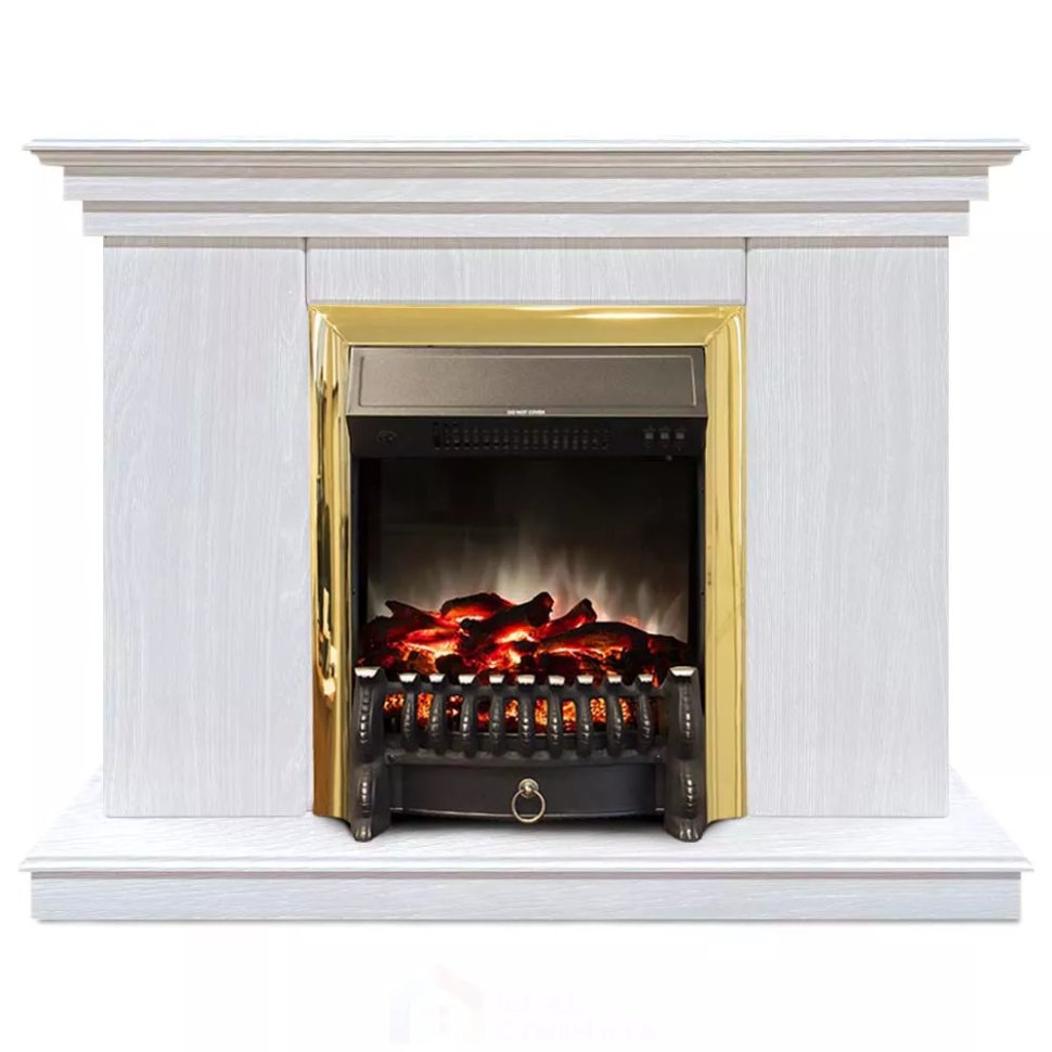 Каминокомплект Хорошие Камины Марс с очагом RealFlame Fobos Lux BR S белое дерево — фото 1