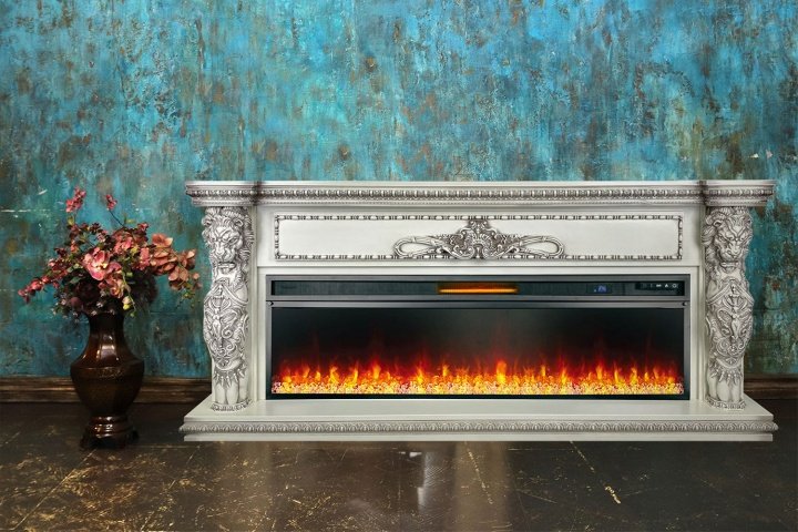 Каминокомплект Royal Flame Windsor с очагом Vision 60 LED слоновая кость с патиной — фото 7
