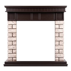 Портал Firelight Bricks Wood Classic камень коричневый/шпон темный дуб