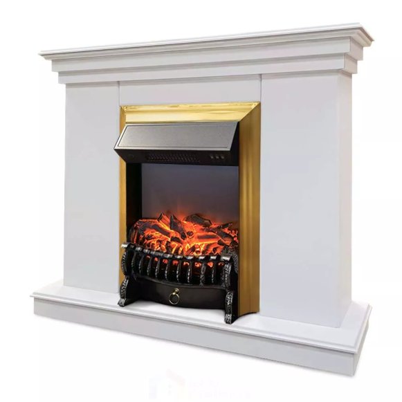 Изображение товара Электрокамин Хорошие Камины Марс с очагом RealFlame Fobos Lux BR S  белый 25 кв м