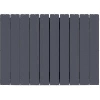 Биметаллический радиатор отопления Rifar Supremo 500 боковое подключение 10 секций титан