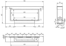 Биокамин настенный Zefire Orion 900 с белой рамкой