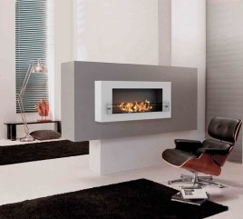 Биокамин настенный Zefire Orion 900 с белой рамкой