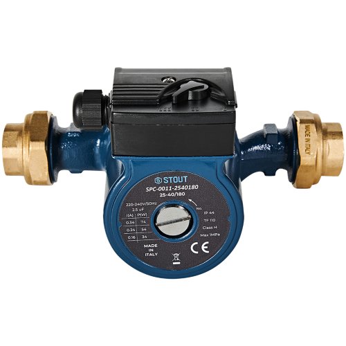 Циркуляционный насос Stout 25-40/180 220/240V 50Hz с латунными гайками G 1 1/2 x Rp 1 — фото 3