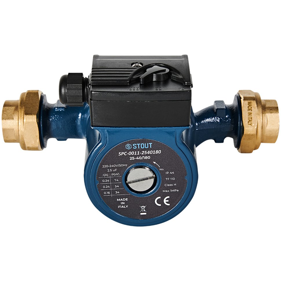 Циркуляционный насос Stout 25-40/180 220/240V 50Hz с латунными гайками G 1 1/2 x Rp 1 — фото 3