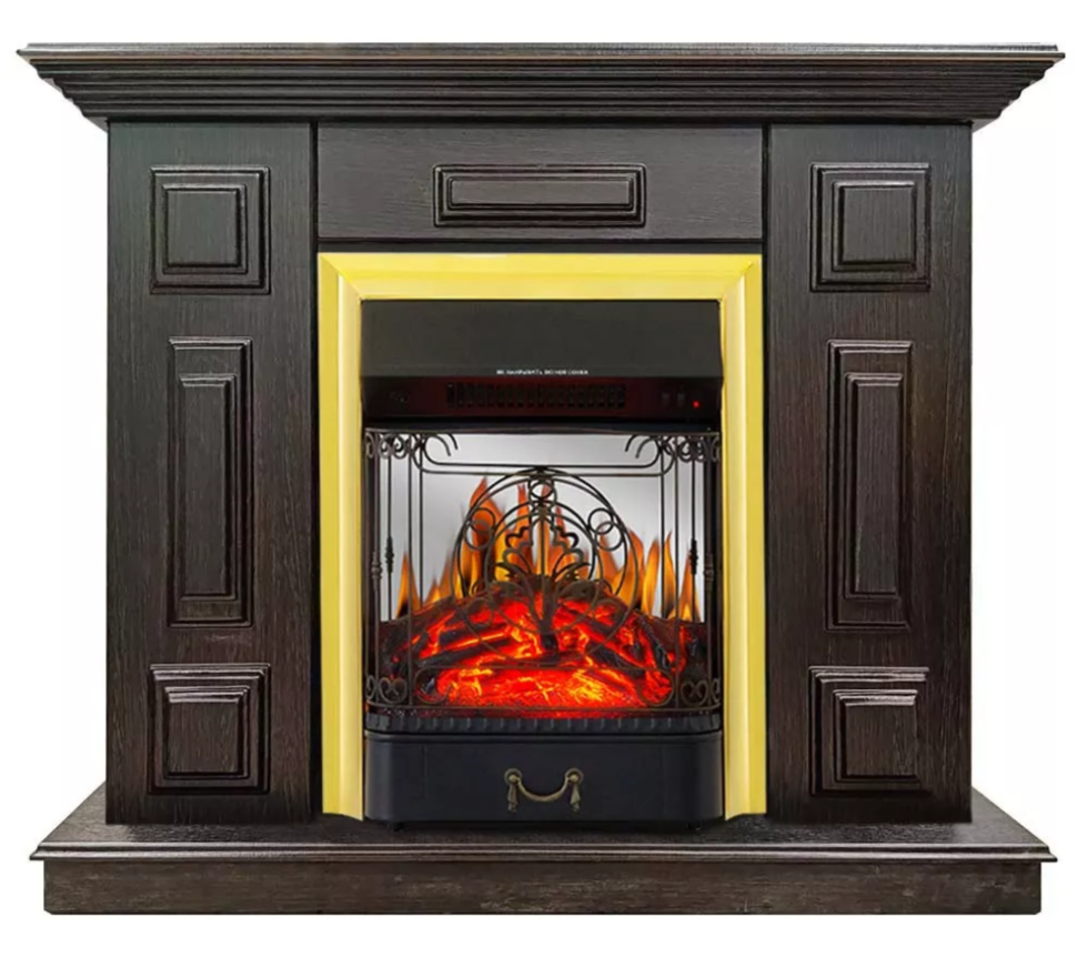 Каминокомплект Хорошие Камины Юпитер с очагом Royal Flame Majestic FX M Brass венге — фото 1