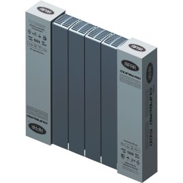 Биметаллический радиатор отопления Rifar Supremo 500 боковое подключение 6 секций титан