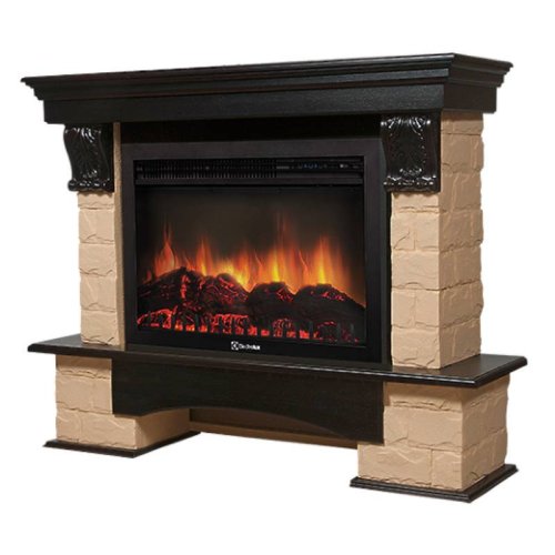 Каминокомплект Firelight Forte 30S с очагом Electrolux EFP/P-3020LS камень бежевый/шпон темный дуб — фото 2