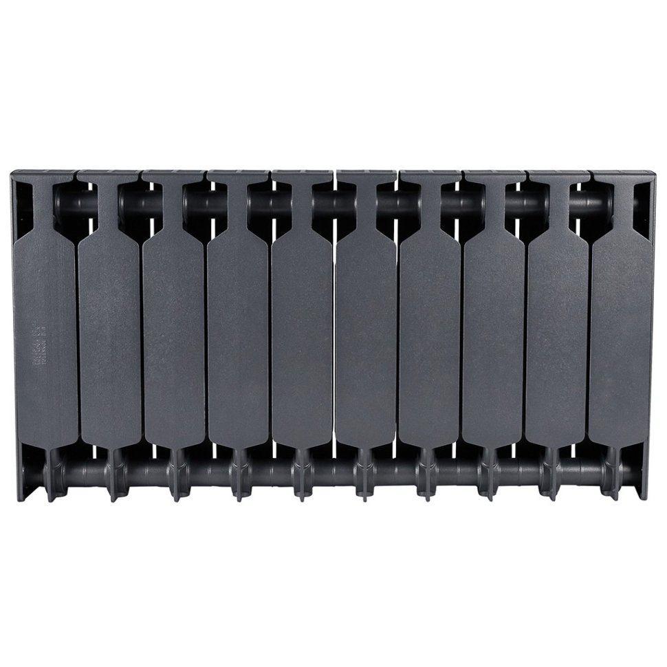 Биметаллический радиатор отопления Rifar Supremo 350 боковое подключение 10 секций титан