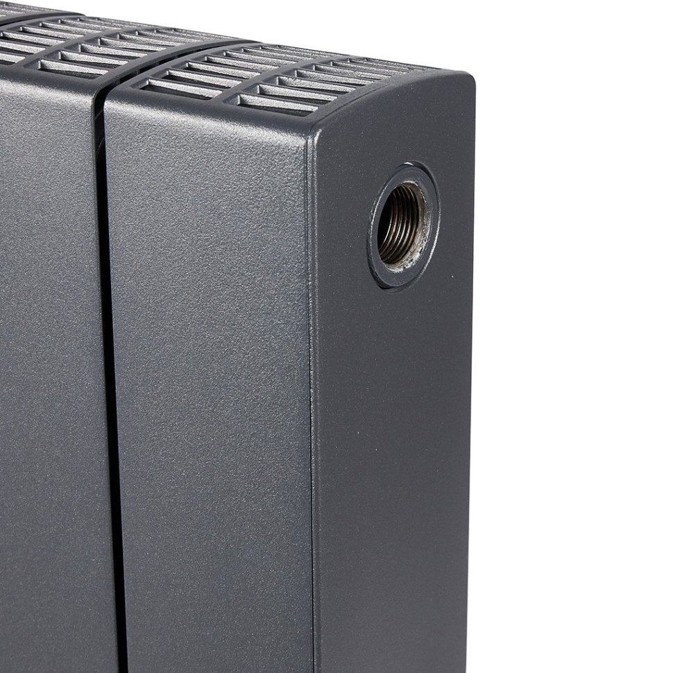 Биметаллический радиатор отопления Rifar Supremo 350 боковое подключение 10 секций титан