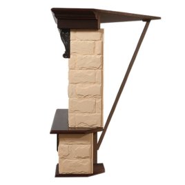 Портал Firelight Forte 30U (угловой) камень бежевый/шпон темный дуб