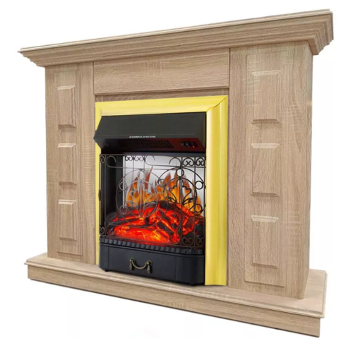 Каминокомплект Хорошие Камины Юпитер с очагом Royal Flame Majestic FX M Brass сосна — фото 2