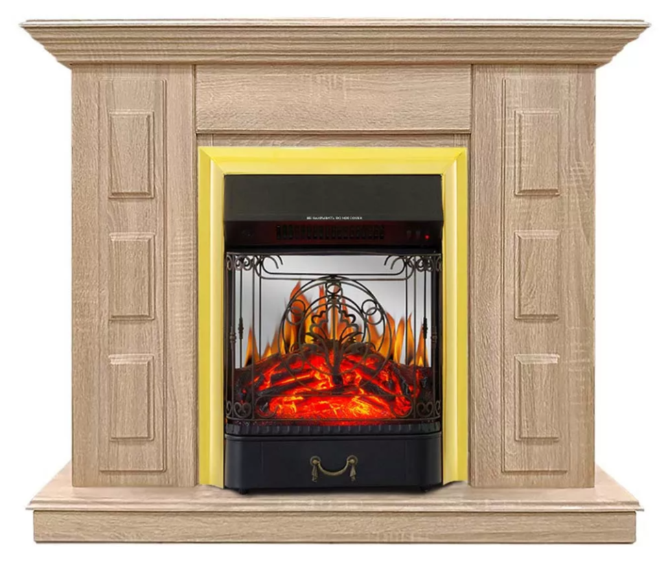 Каминокомплект Хорошие Камины Юпитер с очагом Royal Flame Majestic FX M Brass сосна — фото 1