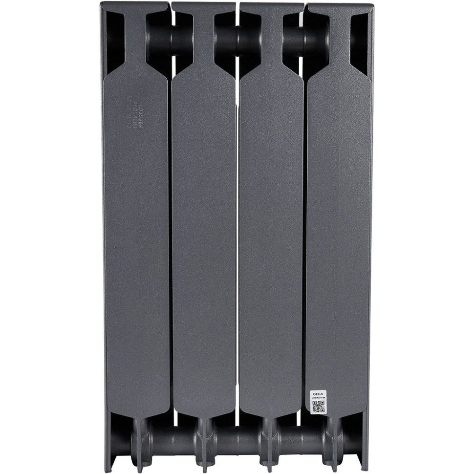 Биметаллический радиатор отопления Rifar Supremo 500 боковое подключение 4 секции титан