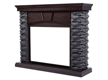 Портал Firelight Porto 25 камень черный/шпон венге